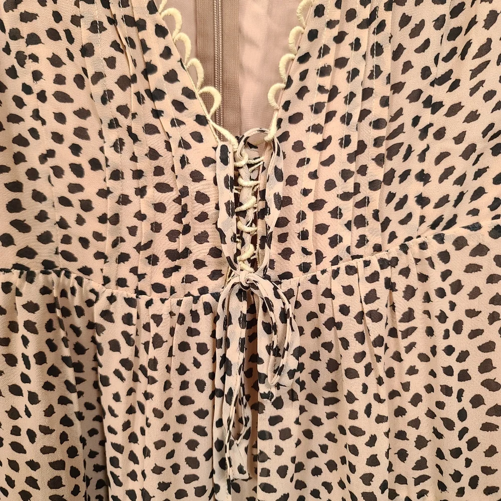 Hello Molly Lined Pink and Black Dress Size M - Picture 4 of 5